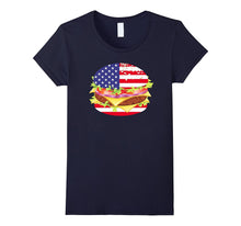 Hamburger USA Flag T-Shirt - 4th of July BBQ