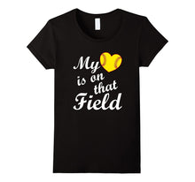My Heart Is on That Softball Field Cute T Shirt for Mom Dad
