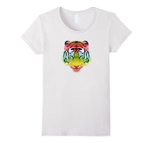 Colorful Rainbow Tiger Cat Graphic Design Animal T-Shirt
