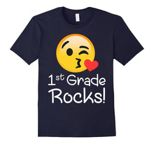 First Grade Rocks Shirt Funny 1st Grader Teacher Hearts Love