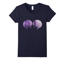 Beautiful Purple Shells Mermaid Birthday Party T Shirt