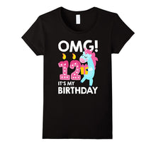 OMG! It's My 12th Birthday Cute Unicorn T-Shirt Born in 2005