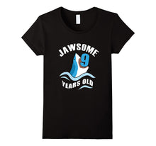 Jaw-Some 9 Years Old Funny Shark Tee 9th Birthday Gift