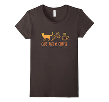 "Cats Tats and Coffee" Funny Cat Lover Gifts Tattoo T Shirt