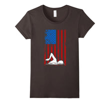 Swimming, American Flag Sports Player Silhouette T-Shirt