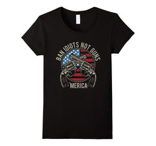 BAN IDIOTS NOT GUNS 'MERICA Cool USA Riffle Flag T-Shirt
