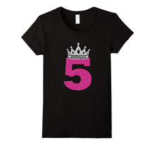 5 Years Old Birthday Girl Princess Crown Pink T-Shirt