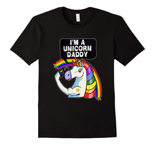 Mens Unicorn Dad T-Shirt With Rainbow - Funny Gift for Daddy