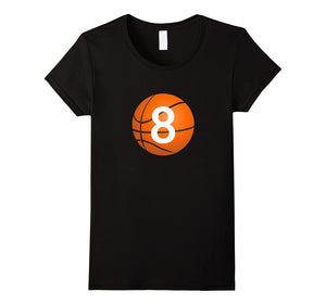 "#8 Birthday Basketball" Birthday T Shirt