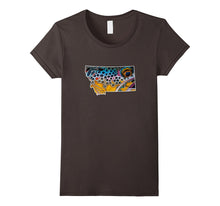 Montana Shape Brown Trout Fish T-Shirt Derek DeYoung Art