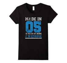 12th Birthday Gift T-Shirt Made in 05 12 Years Awesome Tees