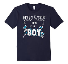 Hello World It's a Boy Baby Shower Gender Reveal Blue Gift
