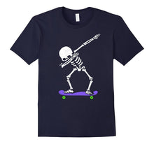 Halloween Dabbing Skeleton SKATEBOARD T-Shirt Dab Skater Tee