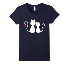 Cute Love Twin Cats Womens National Cat Day Tshirt Tee