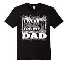 I Wear Gray for My Dad Diabetes Awareness Shirt Ribbon