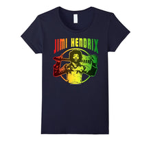 Jimi Hendrix Circle Guitar Portrait Color Gradient T-Shirt