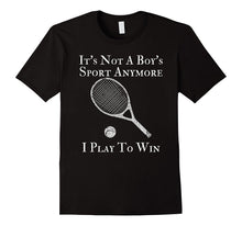 Girl Women Tennis Play to Win Tshirt Novelty Distressed