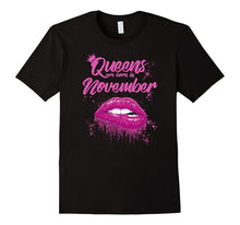 Queens Are Born in November Birthday T-Shirt for Black Women