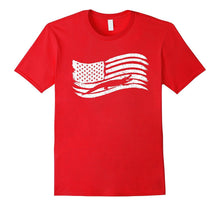 American Flag T-Shirt With Crocodile Alligator Vintage Look