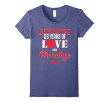 22nd Wedding Anniversary Gift. Meaning T-Shirt for Couple.