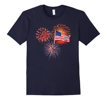 4th of July Exploding Fireworks American Flag USA T-Shirt