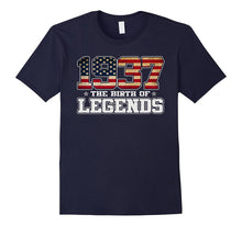 Birthday Gift for 80 Years Old 1937 T Shirt American Flag