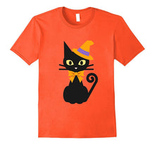 Halloween Black Cat With Hat and Bow Japanese Funny Tshirt