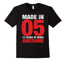 12th Birthday Gift T-Shirt Made in 05 Tee 12 Yrs Old Gift