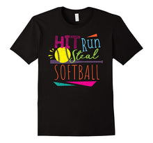 Cool 80's Hit Run Steal Softball Girls Summer Sports Shirt