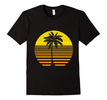 5 Different Colors Available Retro Sun and Palm Tree T-Shirt