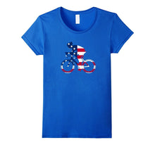American Flag Cycling T-Shirt Cool Bicycle Casual Top Tee