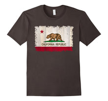 California Republic State Flag on Wood T-Shirt