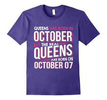 Real Queens Are Born on October 07 T-Shirt 7th Birthday Gift