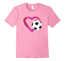 I Love Soccer Heart & Ball T-Shirt for Girls Teens & Women