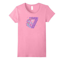 7th Birthday Shirt Birthday Girl 7 Unicorn T-Shirt Purple