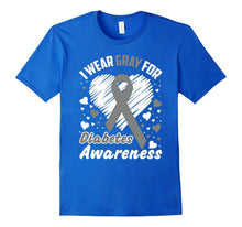 I Wear Gray for Diabetes Awareness T-Shirt, Grey Ribbon