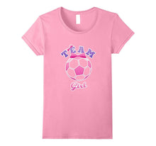Team Girl Pink for Gender Reveal Party T Shirt Soccer Theme.