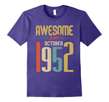Awesome Since October 1952 T-Shirt Funny 65th Birthday Tee