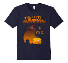 4 Years Old 4th Birthday Tshirt - Halloween Little Pumpkin