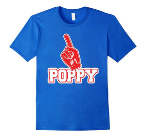 #1 Poppy T Shirt - Number One Foam Finger Father Gift Tee