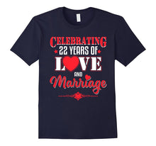 22nd Wedding Anniversary Gift. Meaning T-Shirt for Couple.