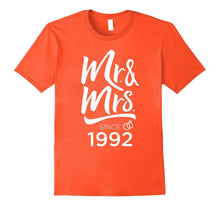 25th Wedding Anniversary Mr & Mrs Wedding Tshirt Since 1992