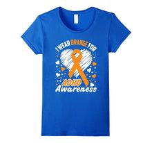 I Wear Orange for ADHD Awareness Shirt Orange Ribbon T-Shirt
