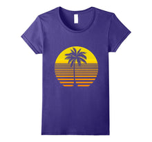 5 Different Colors Available Retro Sun and Palm Tree T-Shirt