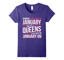 Real Queens Are Born on January 9 T-Shirt 9th Birthday