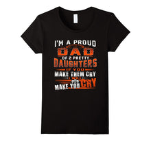 I'm Proud DAD of 2 Awesome Daughters Funny Dad Tee