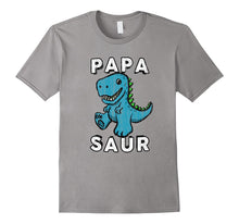 Men's Papa Saur Dinosaur T Shirt - Fun Dad Daddy Fathers Gift Tee