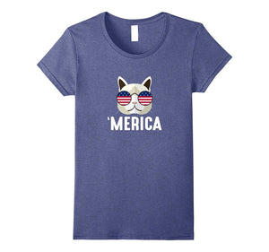 'Merica - Cat Flag Glasses - T-Shirt