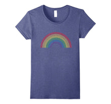 Basic Distressed Rainbow Graphic T-Shirt Inspired by 80s 90s