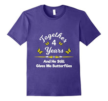 4th Wedding Anniversary Gift T-Shirt He Gives Me Butterflies